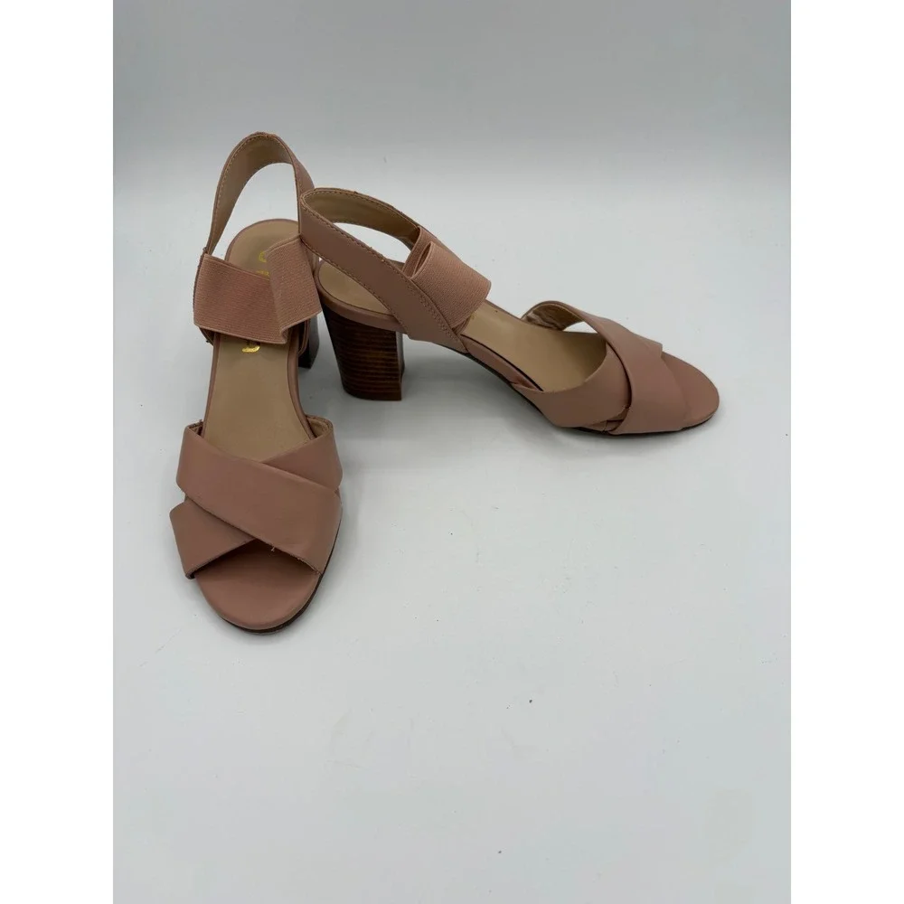 Unisa Unparli Blush Pink Mauve Block Heel Slingback Sandals Womens 7.5M